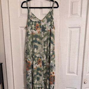 Tie Dye Maxi Dress with Pockets